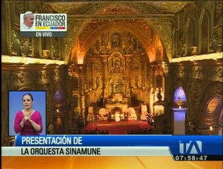 El emotivo momento del papa Francisco junto a la Orquesta Sinamune