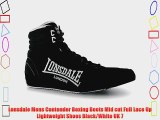 Lonsdale Mens Contender Boxing Boots Mid cut Full Lace Up Lightweight Shoes Black/White UK