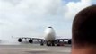 Japan airlines Boeing 747-400 arrives at Riga International Airport