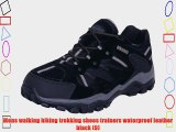 Mens walking hiking trekking shoes trainers waterproof leather black (9)