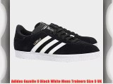 Adidas Gazelle II Black White Mens Trainers Size 9 UK