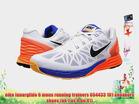 nike lunarglide 6 mens running trainers 654433 101 sneakers shoes (uk 7 us 8 eu 41)
