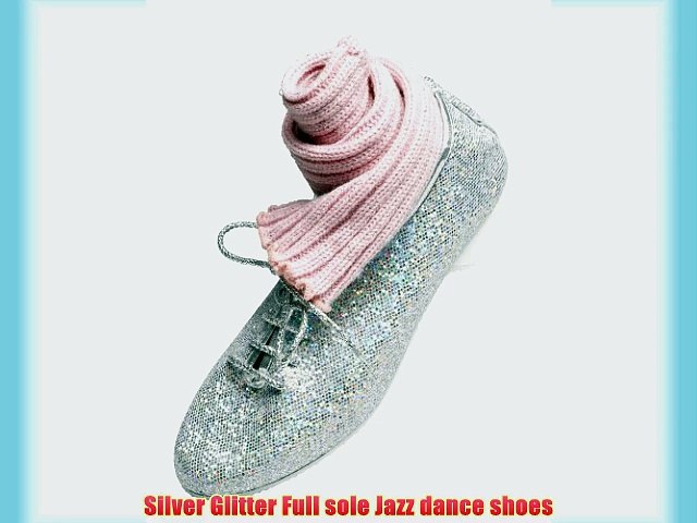 silver glitter jazz shoes