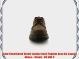 New Mens/Gents Brown Leather Hush Puppies Lace Up Casual Shoes. - Brown - UK SIZE 9