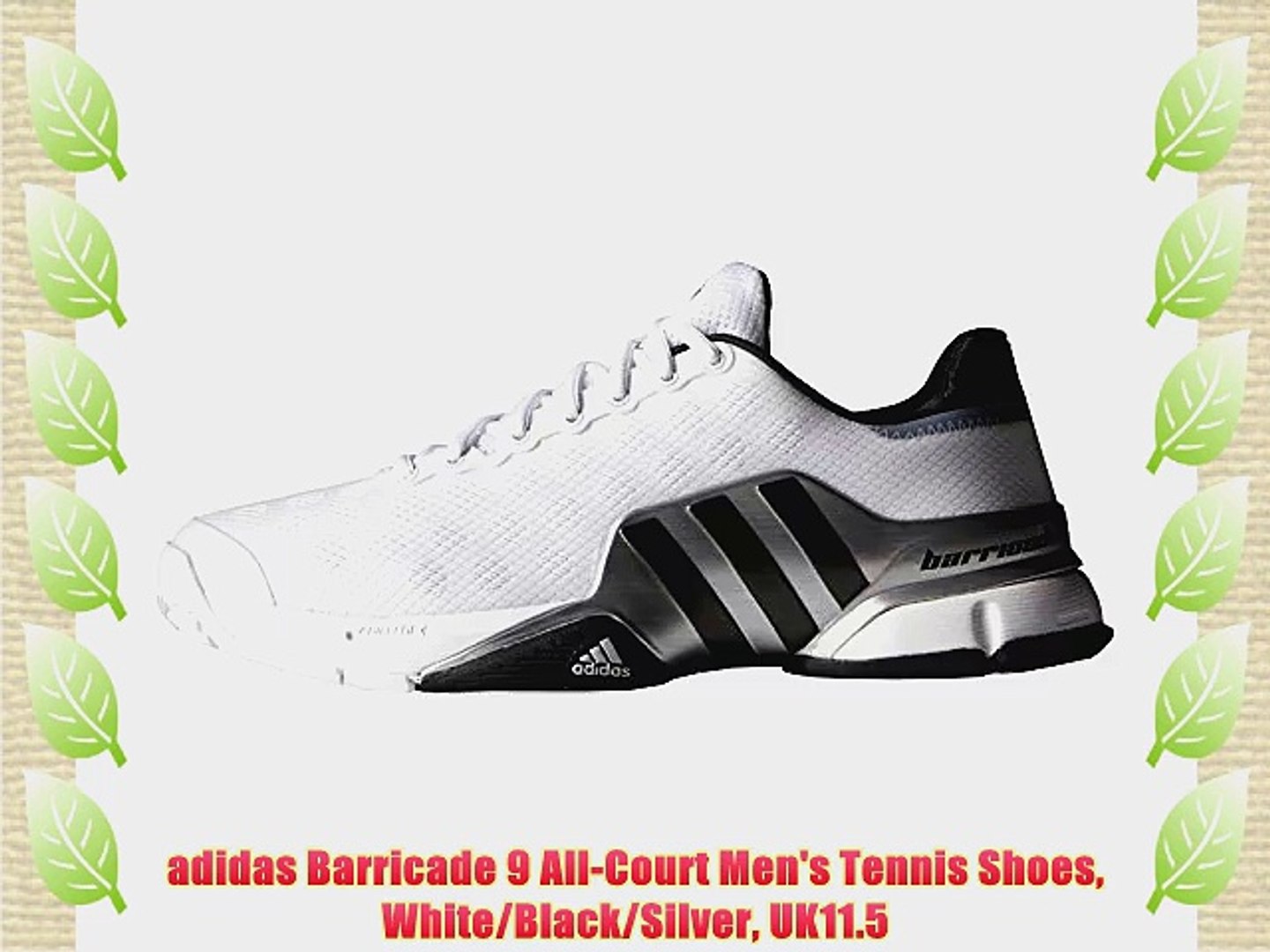adidas Barricade Men's Tennis White/Black/Silver UK11.5 - video Dailymotion