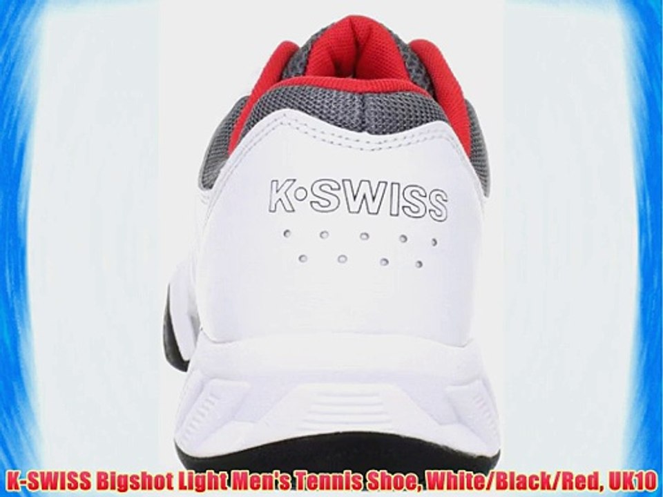 K-SWISS Bigshot Light Men's Tennis Shoe White/Black/Red UK10