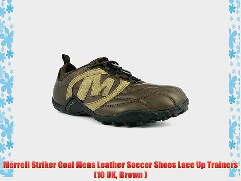 Merrell Striker Goal Mens Leather Soccer Shoes Lace Up Trainers (10 UK Brown )