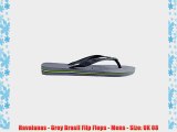 Havaianas - Grey Brasil Flip Flops - Mens - Size: UK 08