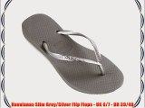Havaianas Slim Grey/Silver Flip Flops - UK 6/7 - BR 39/40