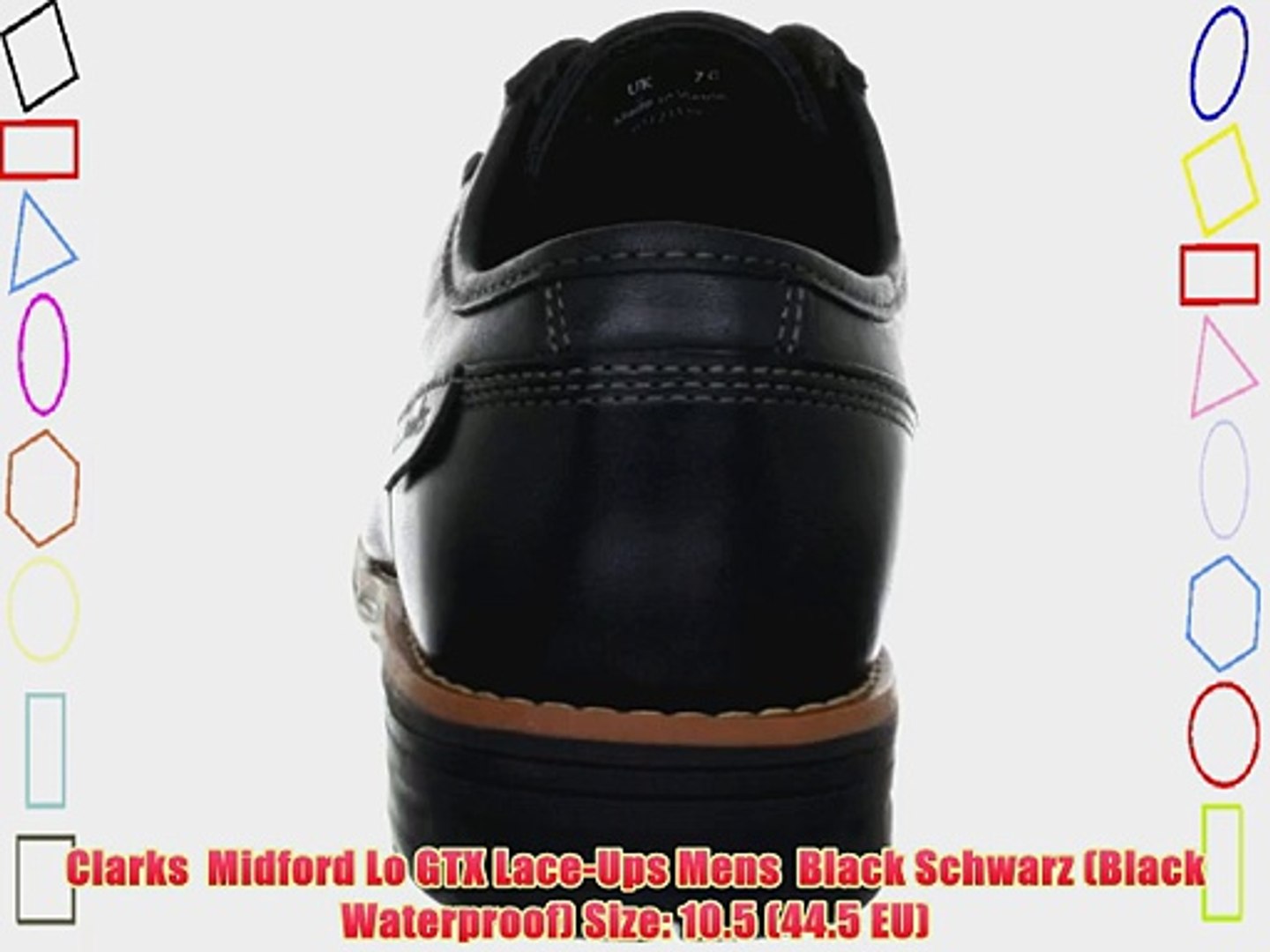 Clarks Midford Lo GTX Lace-Ups Mens Black Schwarz (Black Waterproof) Size:  10.5 (44.5 EU) - video Dailymotion