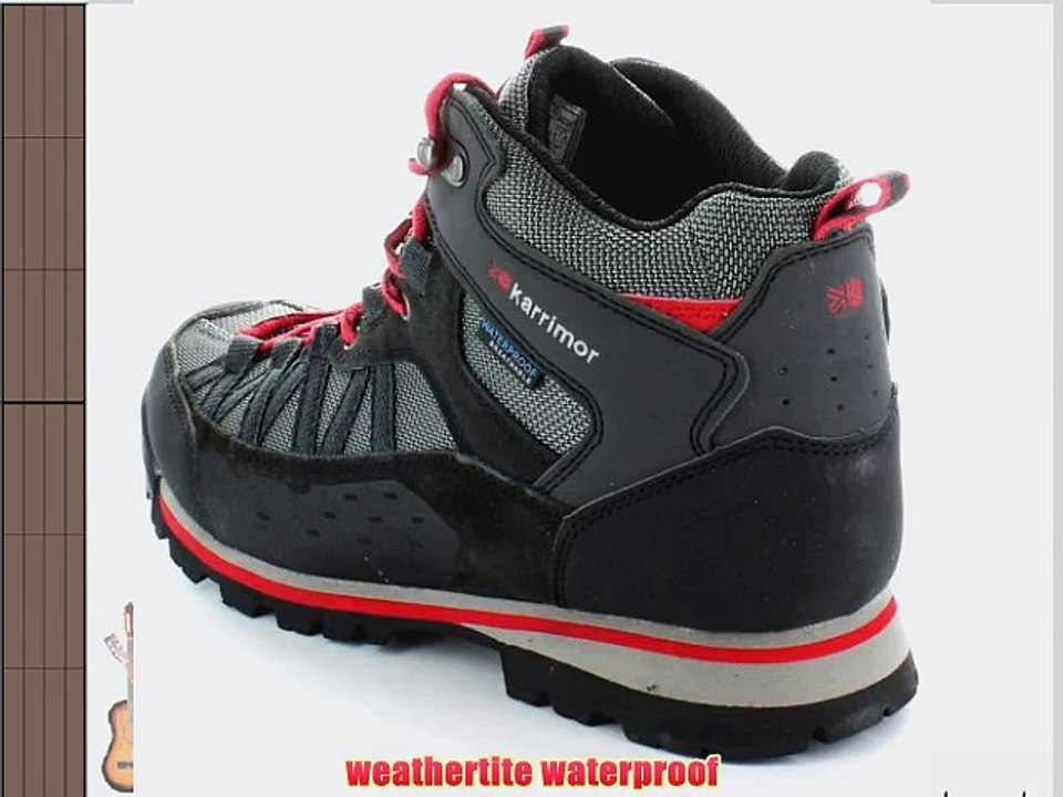 Karrimor Mens Spike Waterproof and Breathable Mid Walking Boots Black Red