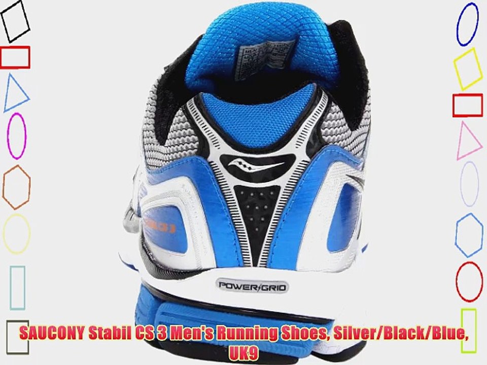 SAUCONY Stabil CS 3 Men's Running Shoes Silver/Black/Blue UK9 - video dailymotion