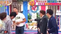 Japanese TV hosts go crazy when Cristiano Ronaldo shows off his abs