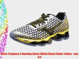 Wave Prophecy 3 Running Shoes White/Black/Cyber Yellow - size 9.5