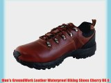 Men's GroundWork Leather Waterproof Hiking Shoes Cherry UK 8