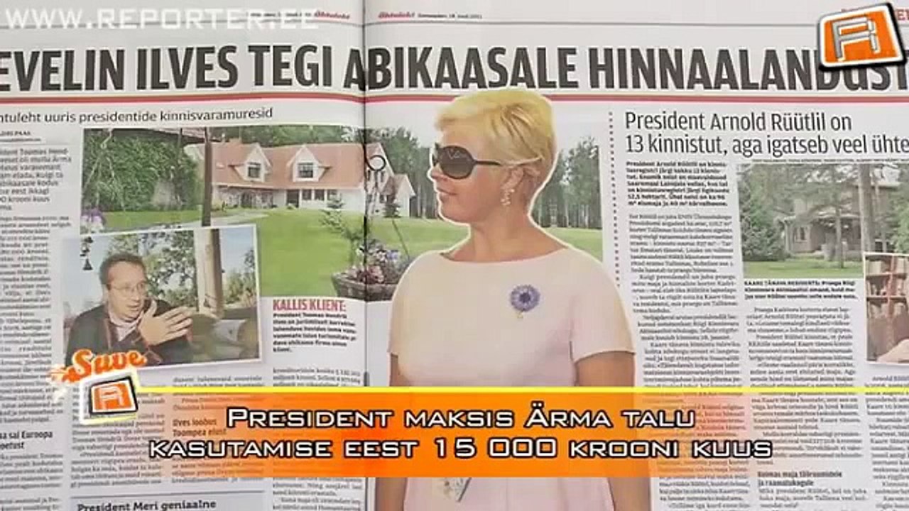 Estonian president pays 1111 euro rent for his wifes tourism centre