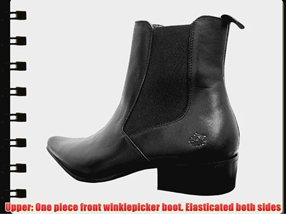 Mens IKON Original Black Leather Revolver Beatle Boot UK 11