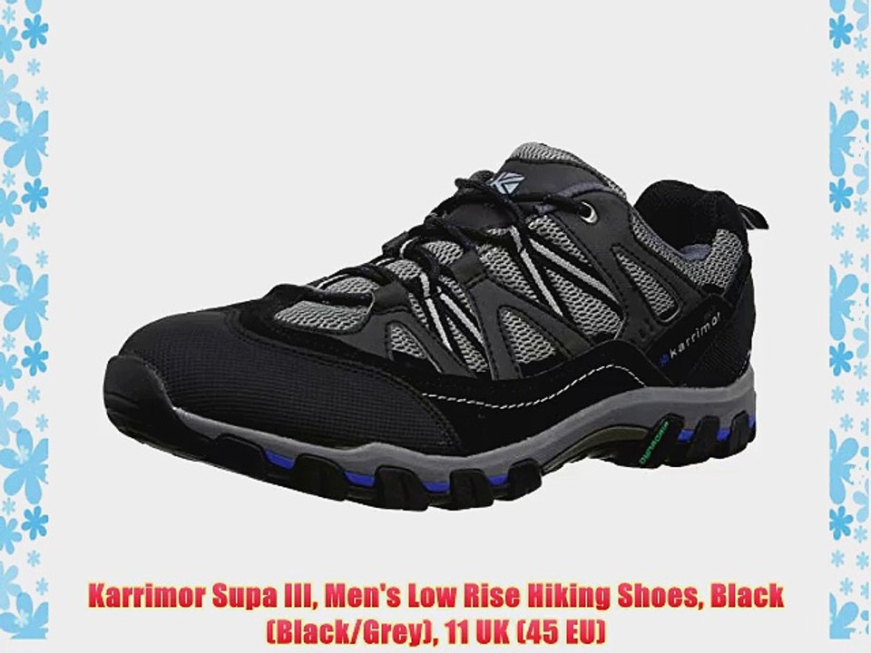 Karrimor Supa III Men's Low Rise Hiking Shoes Black (Black/Grey) 11 UK (45  EU) - video Dailymotion