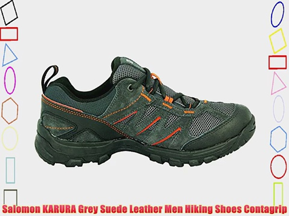 Salomon KARURA Grey Suede Leather Men Hiking Shoes Contagrip