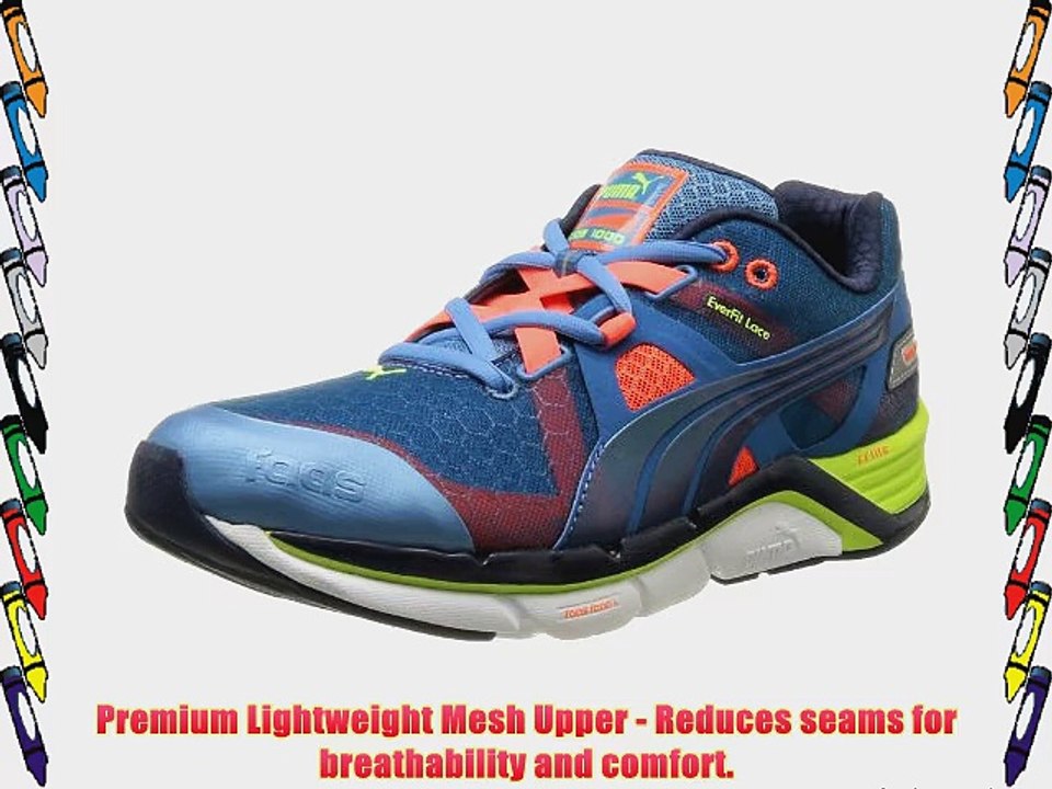 Puma Men's Faas 1000 Running Shoes Blue Bleu (Blue/Coral/Yellow/Blue) 8 (42 EU)