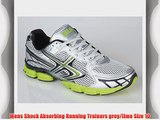 Mens Shock Absorbing Running Trainers grey/lime Size 10