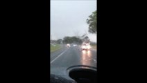 Driver Catches Lightning Strike Through Dashcam