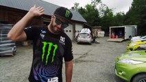 Ken Block and Alex Gelsomino test at Team O'Neil Rally School for the 2013 New England Forest Rally