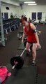 Skinny girl deadlifts 200   lbs. easily!