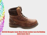 G0472B Wrangler Jeans Mens Brown Leather Lace Up Walking Ankle Boots Size 9