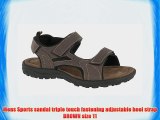Mens Sports sandal triple touch fastening adjustable heel strap BROWN size 11
