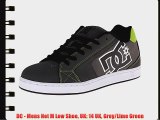 DC - Mens Net M Low Shoe UK: 14 UK Grey/Lime Green