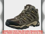Columbia Men's North Plains Mid Leather Waterproof Hiking Shoes YM5095 Cordovan/Prairie Sand