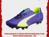 Puma Evospeed 4.3 Unisex-Child Football Boots Prism Violet/Yellow/Scuba Blue  1 UK