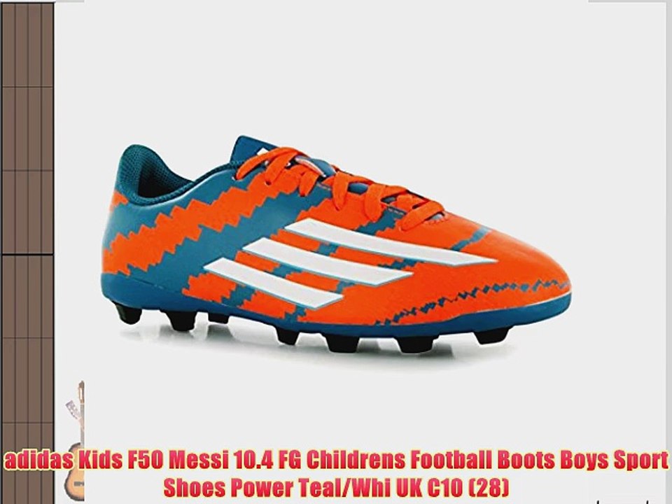 adidas Kids F50 Messi 10.4 FG Childrens Football Boots Boys Sport Shoes Power Teal/Whi UK C10