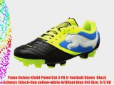 Puma Unisex-Child PowerCat 3 FG Jr Football Shoes  Black Schwarz (black-fluo yellow-white-brilliant