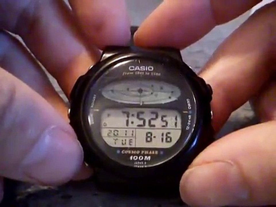 Casio Cosmo Phase watch and clock CGW-50 CGQ-300
