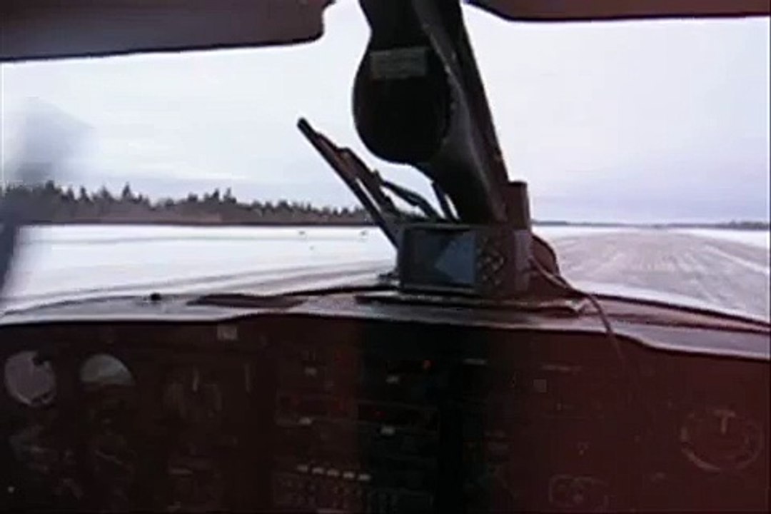 Takeoff from Moosonee -- Piper Navajo.