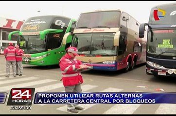 Proponen utilizar rutas alternas a la Carretera Central por bloqueos