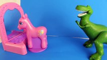Disney Pixar Toy Story Rex Plays with Play Doh My Little Pony Pinkie Pie Pretty Parlor Set