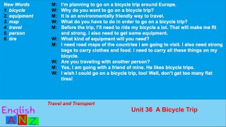 Unit 36: A Bicycle Trip - Listening Practice Through Dictation 1