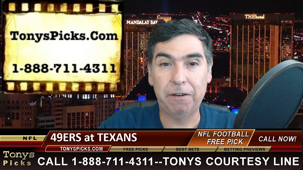 Houston Texans vs. San Francisco 49ers Free Pick Prediction NFL Preseason Pro Football Odds Preview 8-15-2015