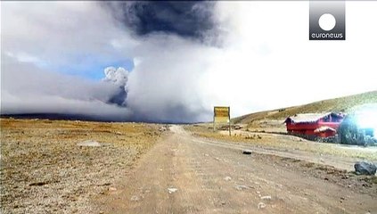A five kilometre plume of ash is erupting from a volcano in Ecuador