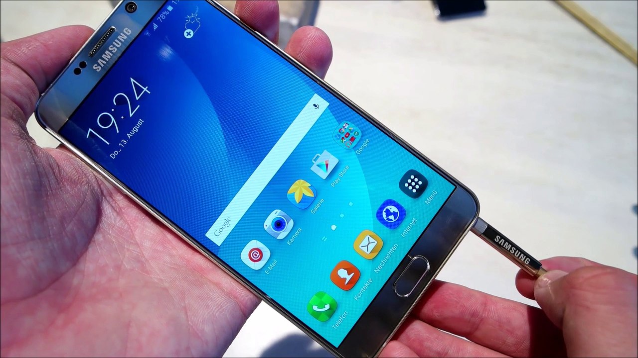 Samsung Galaxy Note 5 S-Pen Features (hands on deutsch)