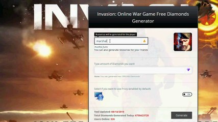 Invasion Online War Game 999999 Diamonds Gems Cheats iOS Android