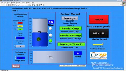 Labview carga y descarga tanque Manual y Automatico