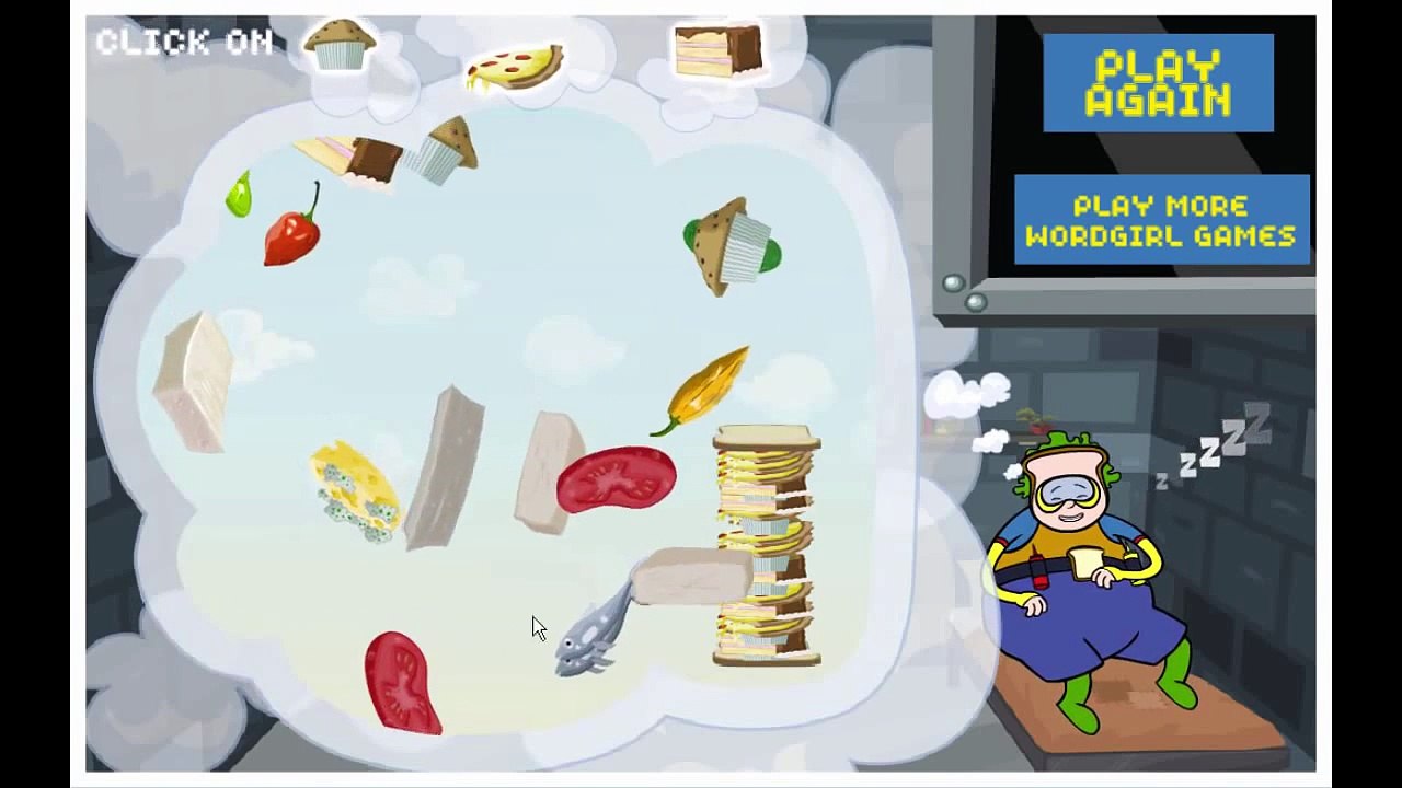 Word Girl Chuck's Extreme Sandwich Crusher Cartoon Animation PBS Kids Game Play Walkthroug
