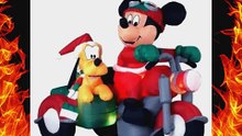 RARE - Disney - 6 Ft. - Gemmy Christmas Airblown Inflatable - Mickey Mouse and Pluto on Motorcycle
