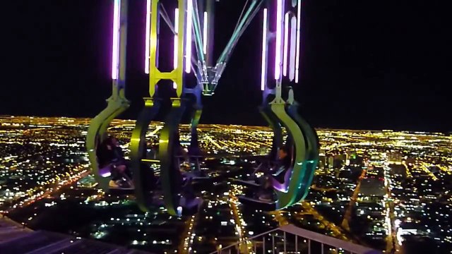CRAZY ROLLER COASTER INSANITY and EXTREME RIDE LAS VEGAS STRATOSPHERE TOWER