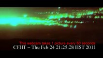 'UFO' Surfs Over Hawaii? Lightning Storm Steals the Show - CFHT Cloudcam - 02.25.11