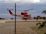 Decollo drago 53 elicottero VVF da elipiattaforma ospedaliera
